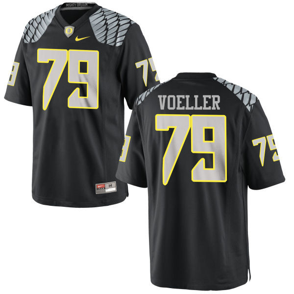 Men #79 Evan Voeller Oregon Ducks College Football Jerseys-Black - Click Image to Close